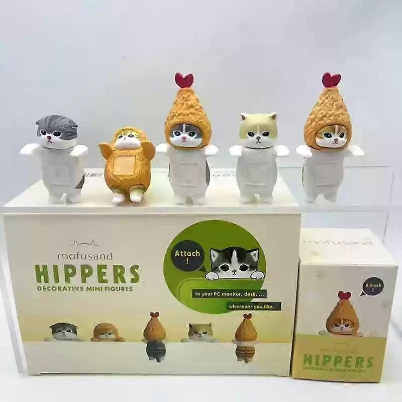 Mofusand Series Collection Blind Box Adorable Headed Cat Figure Toy Display Item Shark Fried Shrimp Honey Cat Collectible Toy