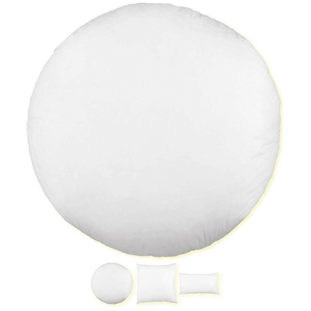 Round Feather Filled Cushion Pillow for Sofa or Bed, White Polyester Decorative Insert 30cm
