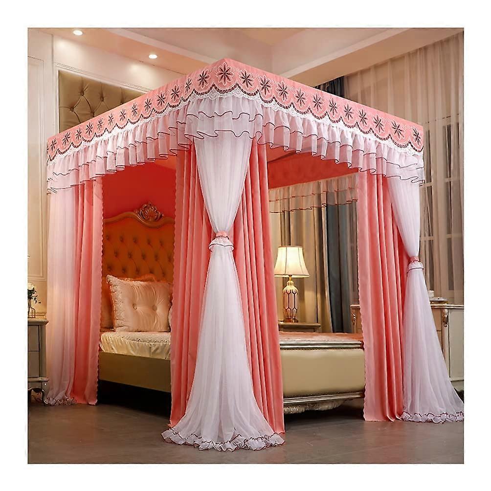 Luxury Bed Canopy Mosquito Net with Elegant Royal Design and Privacy Curtains for Queen King