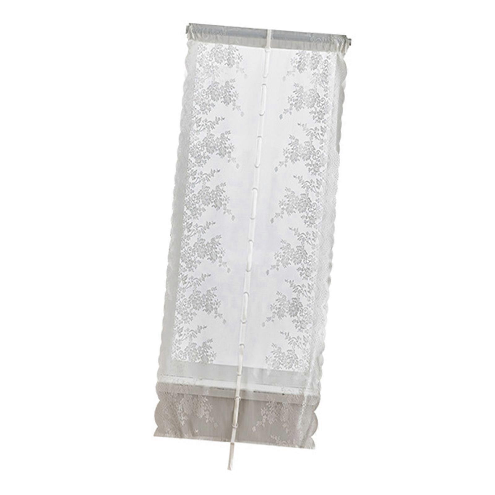 Artistic Flower Lace Pattern Window Curtain Sheer Light Filtering Technology Pulling Design Drape Rod Pocket Install  80 200cm