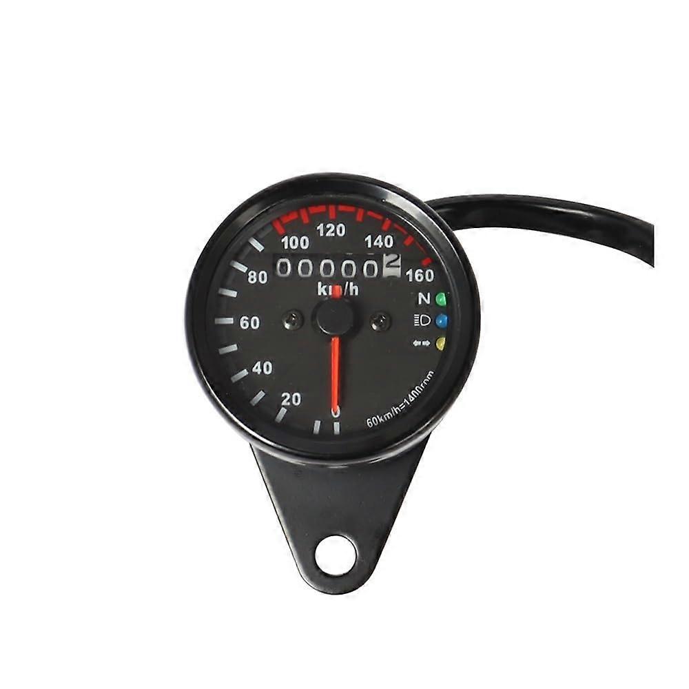 Universal Motorcycle Tachometer Speedometer with Signal Light 12V Digital Odometer Gauge Black