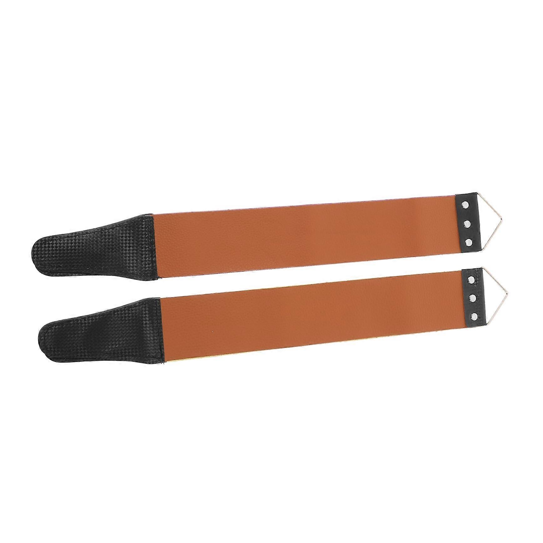 Straight Razor Strop Dual Layer Leather Sharpening Strap Adjustable Length for Barbers 2Pcs