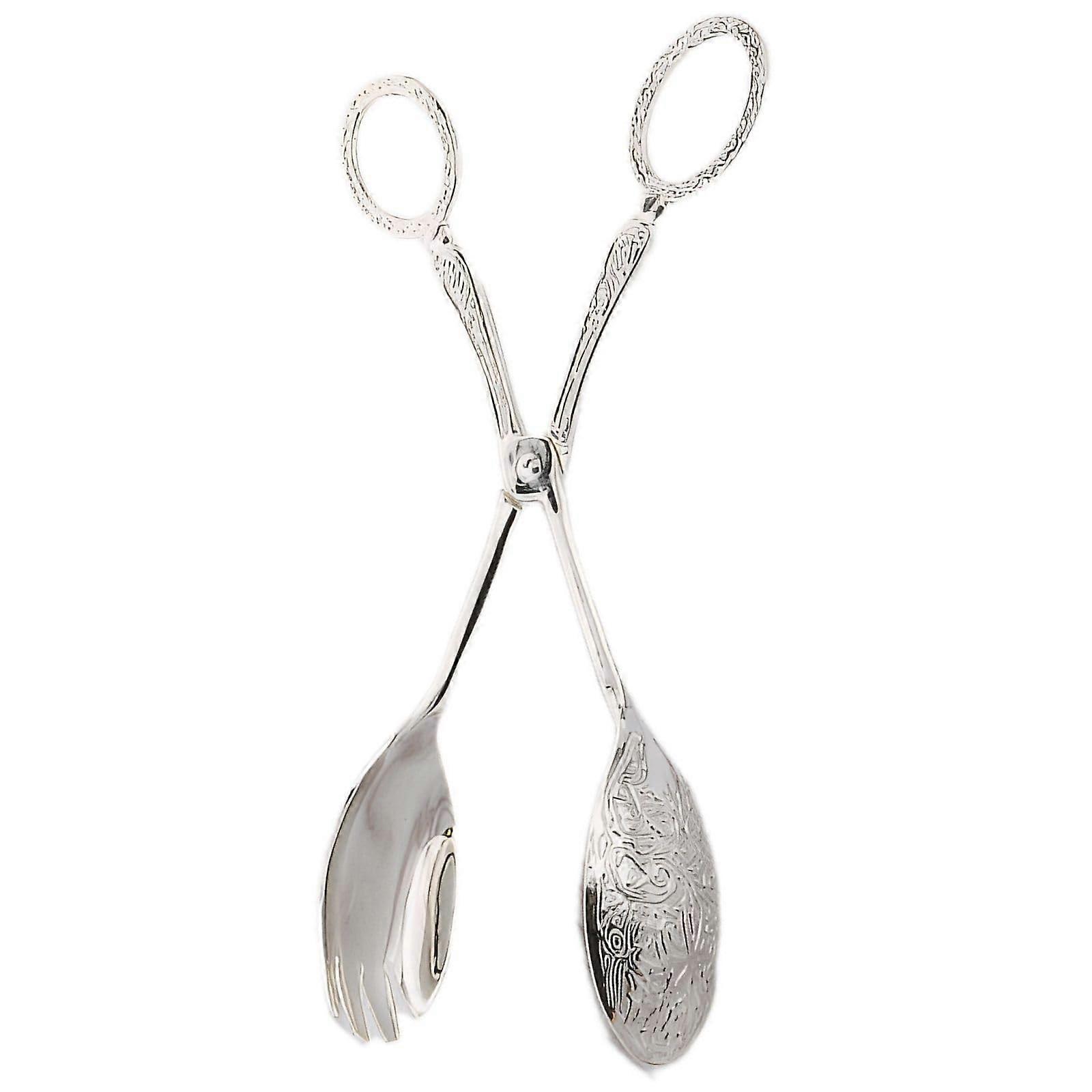 European Style Salad Serving Tongs Zinc Alloy Buffet Utensils GoldToned Elegant 23cm