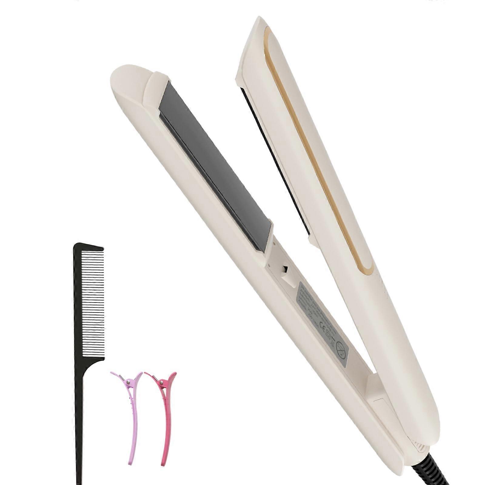 Hair Straightener with Dual Layer Ceramic Plates, 1Inch Negative Ion Flat Iron, 5 Heat Settings, Max 446°F