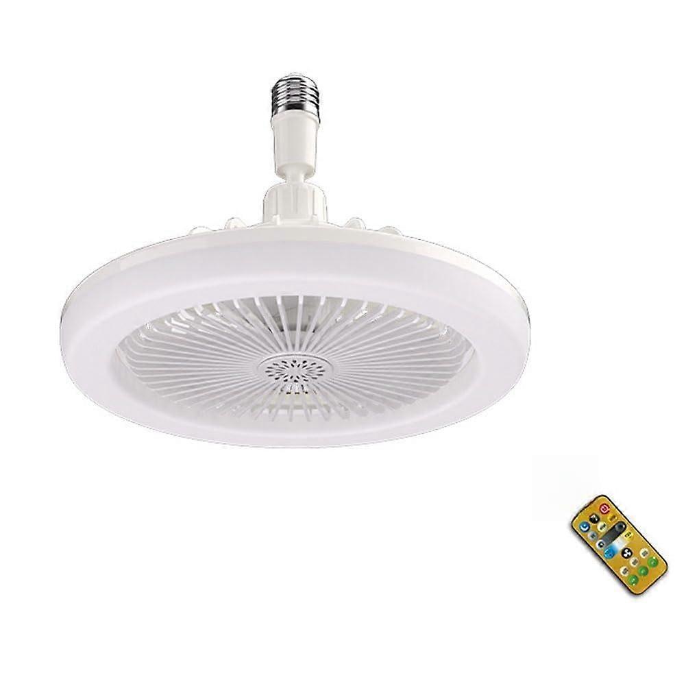 Ceiling Fans with Remote Control and Light Lamp, 2PCS Smart Silent E27 Converter Base, Easy Install, Modern Design