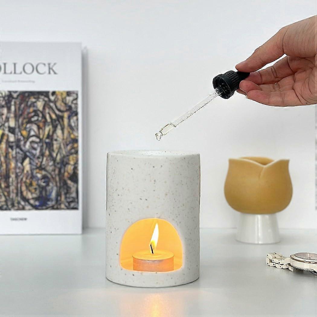 Black Ceramic Oil Burner Tealight Candle Holder Aromatherapy Diffuser for Home and Spa