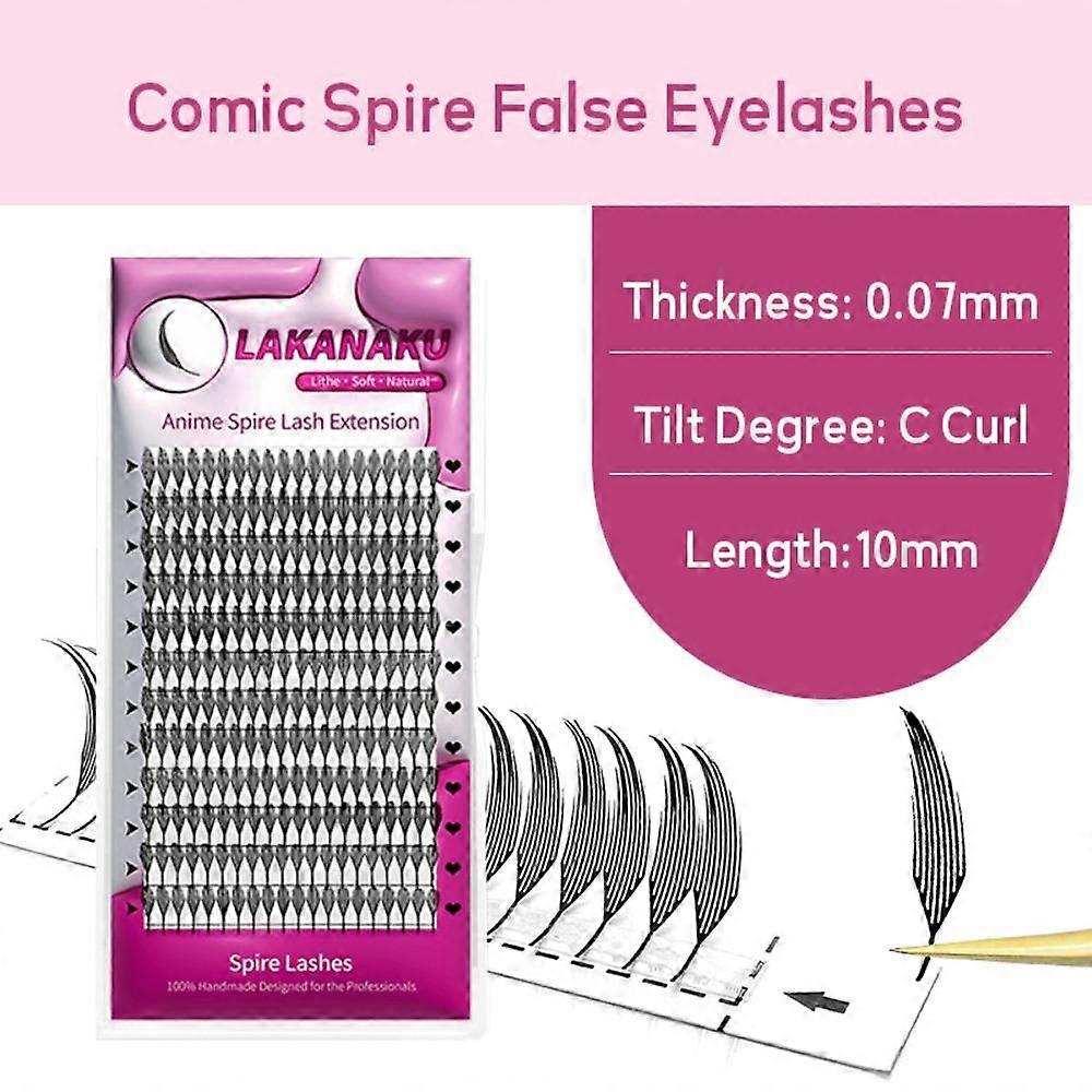 Single Cluster False Eyelashes Comic Spire Mink Lashes Extensions  Eye Makeup Tools