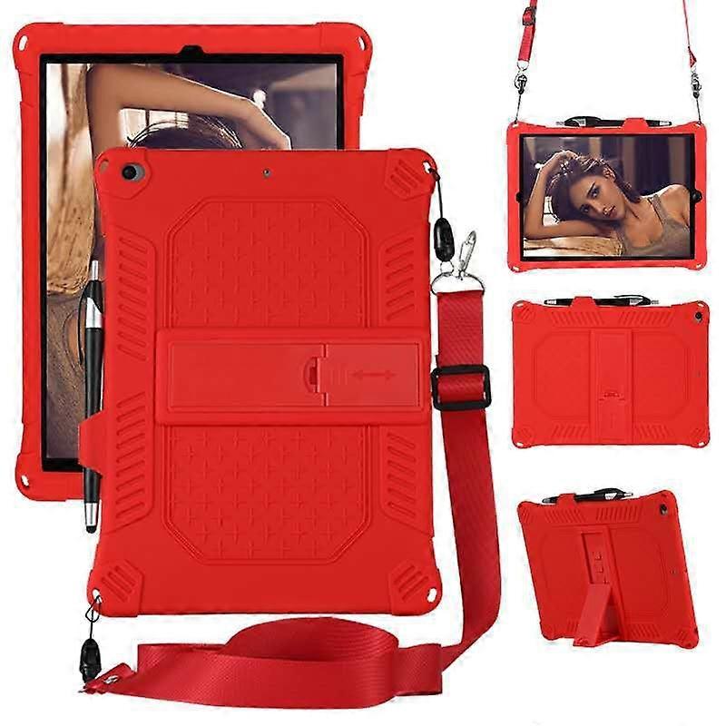 Case For Ipad Mini 1/2/3 China Red Lanyard, Capacitive Stylus Soft Full Edge Wrap