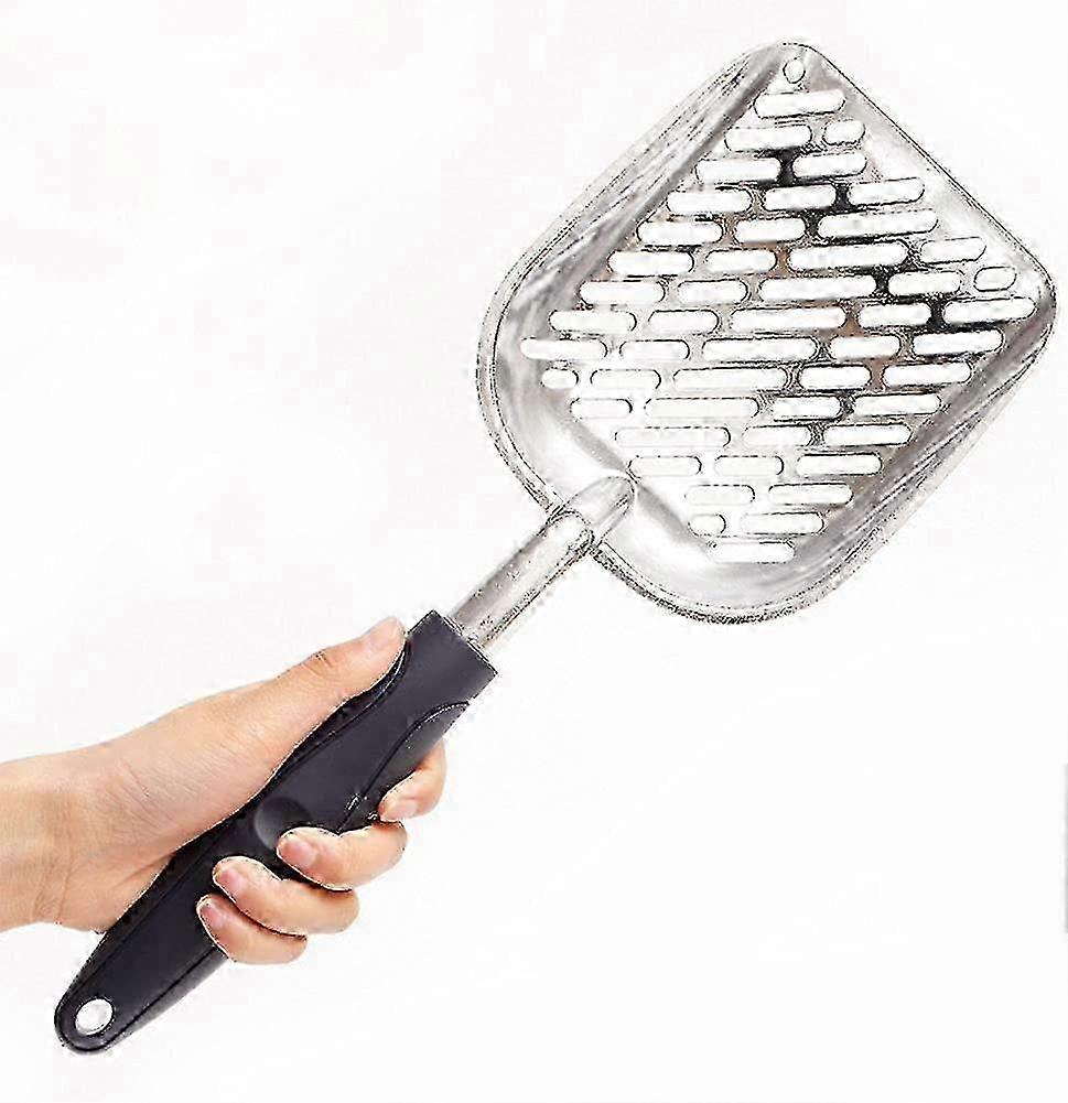 Durable Aluminum Cat Litter Scoop With Rubber Handle