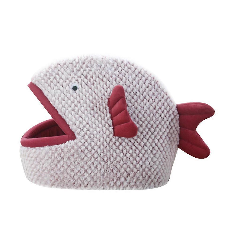 Fish Shaped Dog Cat Nest Winter Indoor Use Windproof 1Pack