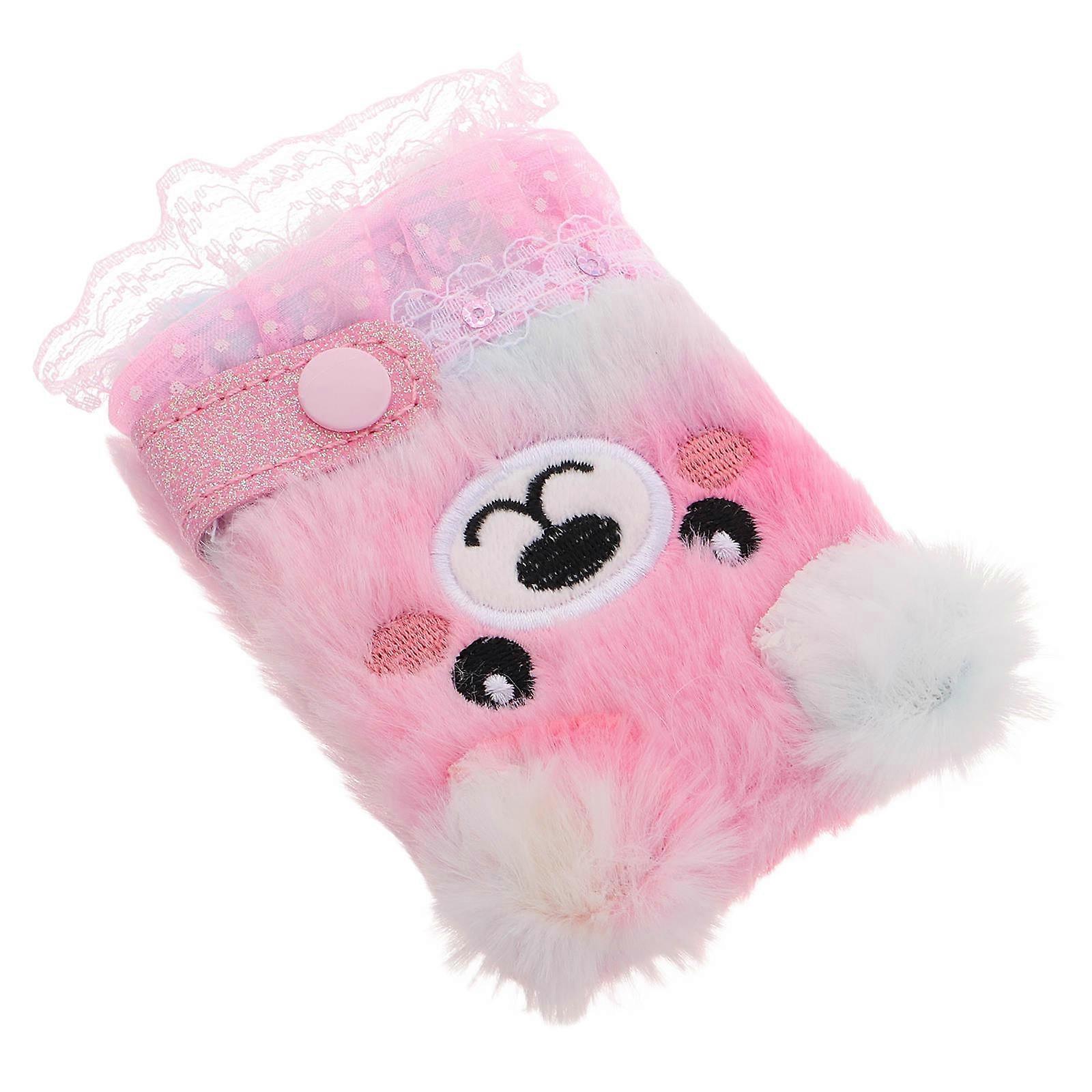 Cute Plush Notebook Mini Plush Notebook for Kids with Buckle Portable Diary