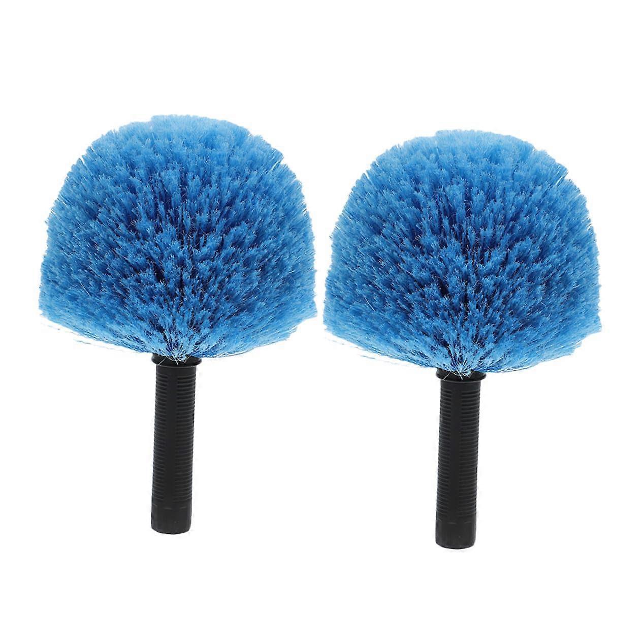 2pcs Cobweb Duster Head Attachment with Spherical Ceiling Brush for Efficient Indoor Outdoor Spider Web Cleaning