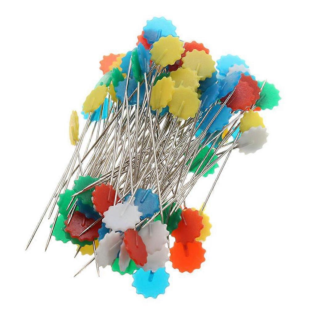Patchwork Pins Plum Blossom Head Pins for DIY Sewing 100Pcs Assorted Colors