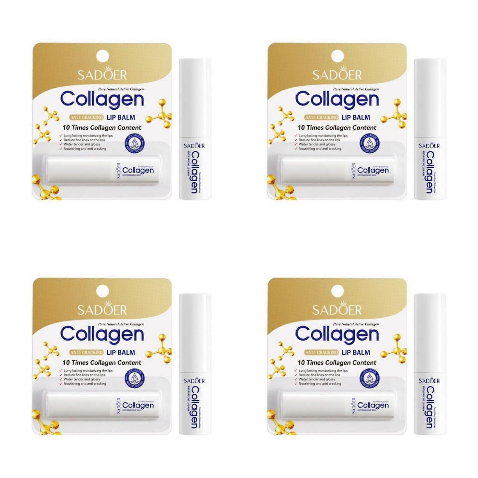 Collagen Lip Balm Set with Deep Hydration and AntiCracking Formula, 8 Pack for Dry Lips