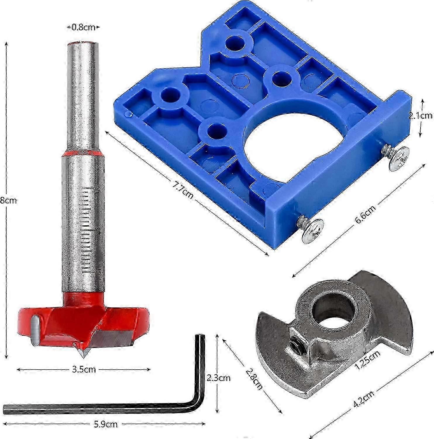 Hinge Jig Drill Bit Sets 35mm Adjustable Bit Positioner Hole Positioning Drill Bits Cutters