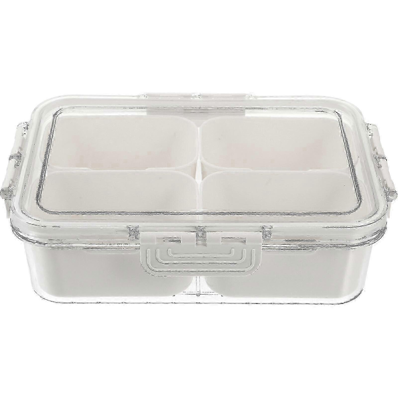 Divided Sealed Box Sealed Container with Clear Lid and Handle Kitchen Sealed Spice Box