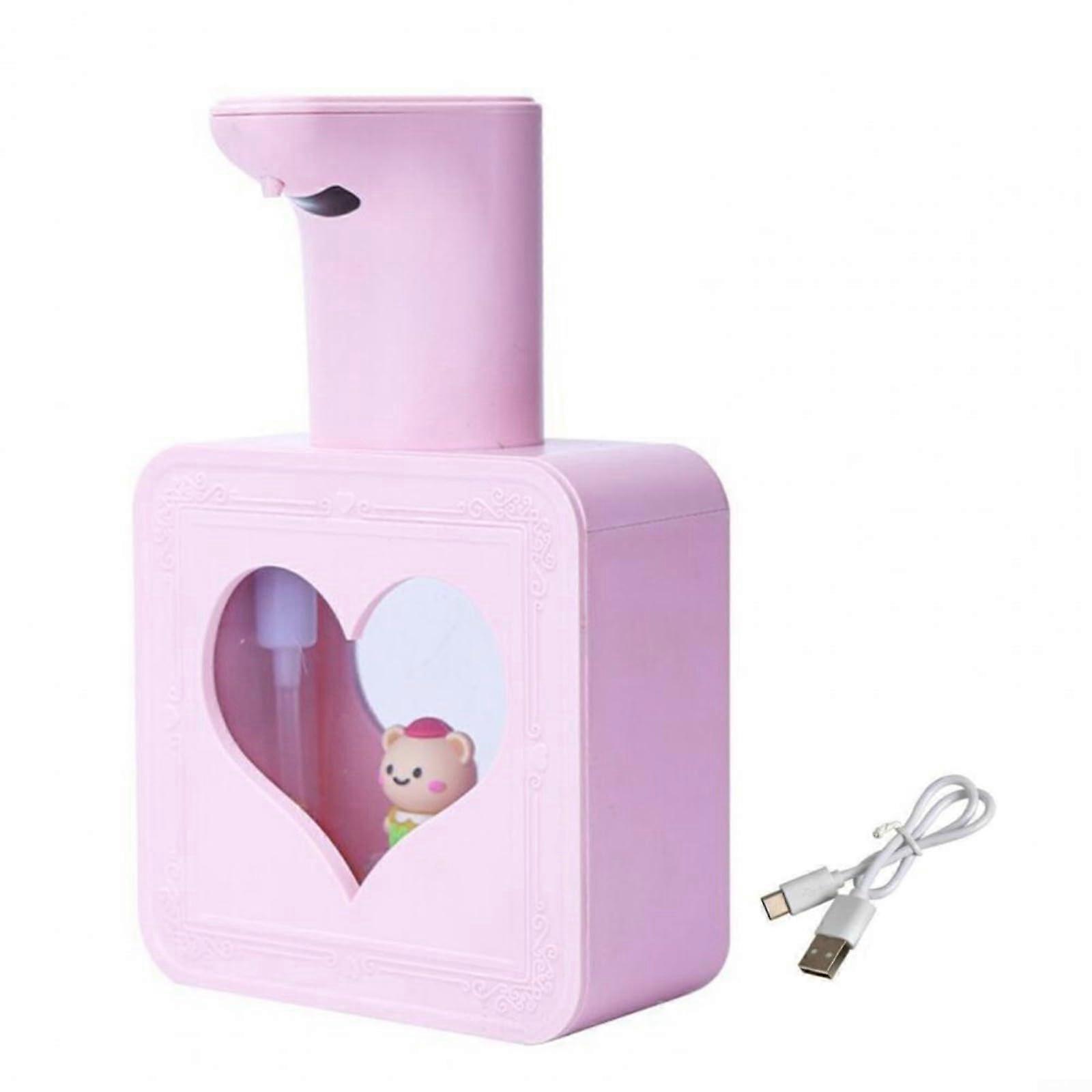 Automatic Soap Dispenser Touchless Smart Sensor Wall Mounted USB Rechargeable 13.5oz Pink