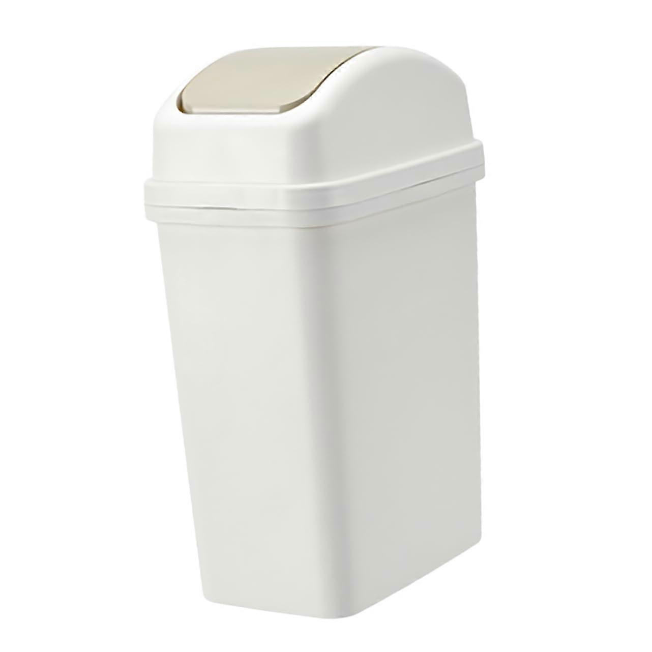 Large Capacity Plastic Swing Lid Trash Bin for Kitchen Home Use, Easy Clean and Durable