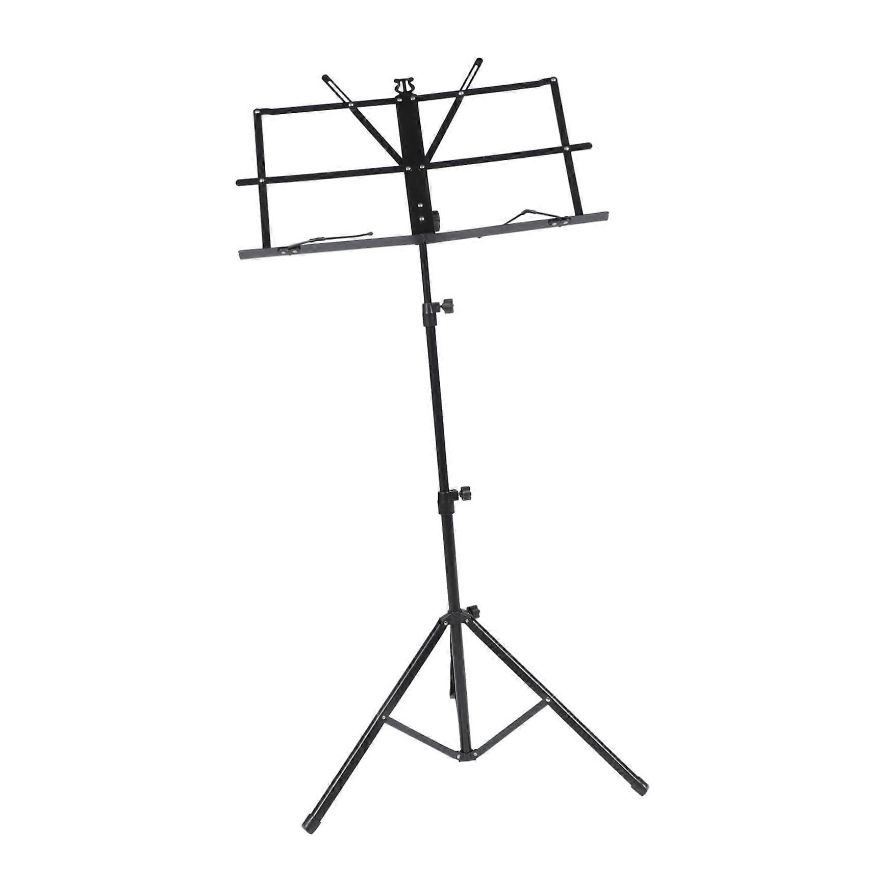 Adjustable Folding Music Stand with Secure Clips for Stage Performance and Home Use