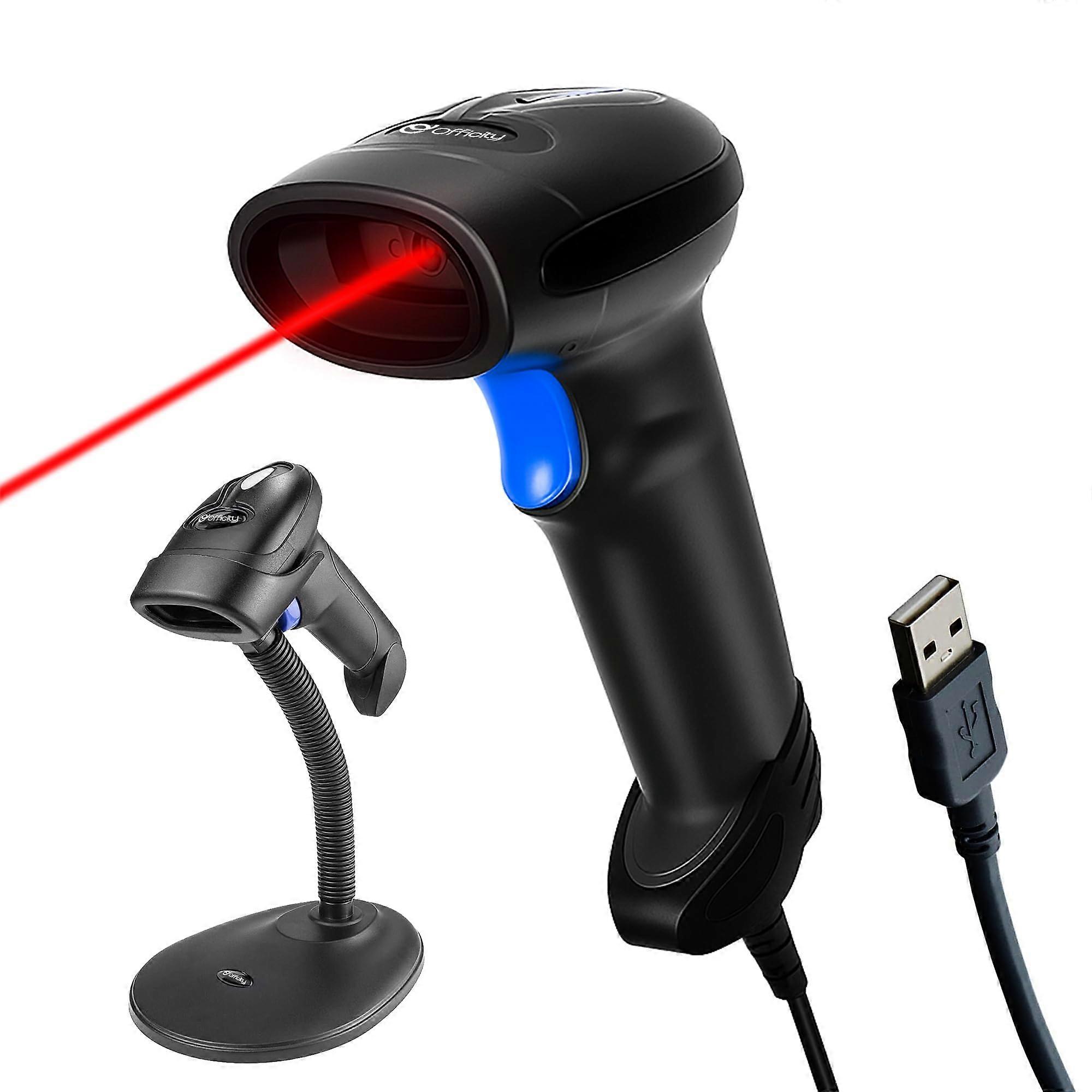 Barcode Scanner with Stand Wired 2D USB 1MP Image Sensor Fast Scan Durable Dual LED