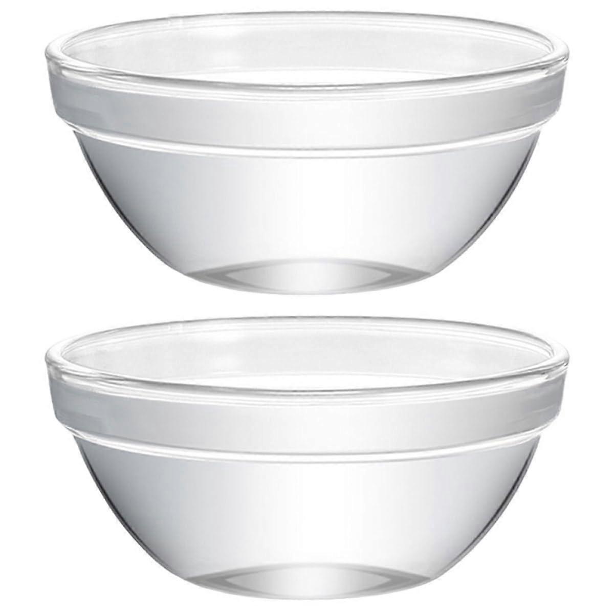 2Pcs Small Glass Dessert Bowls, Stackable Clear Serving Bowls for Pudding, Snacks and Parties Ref:9806