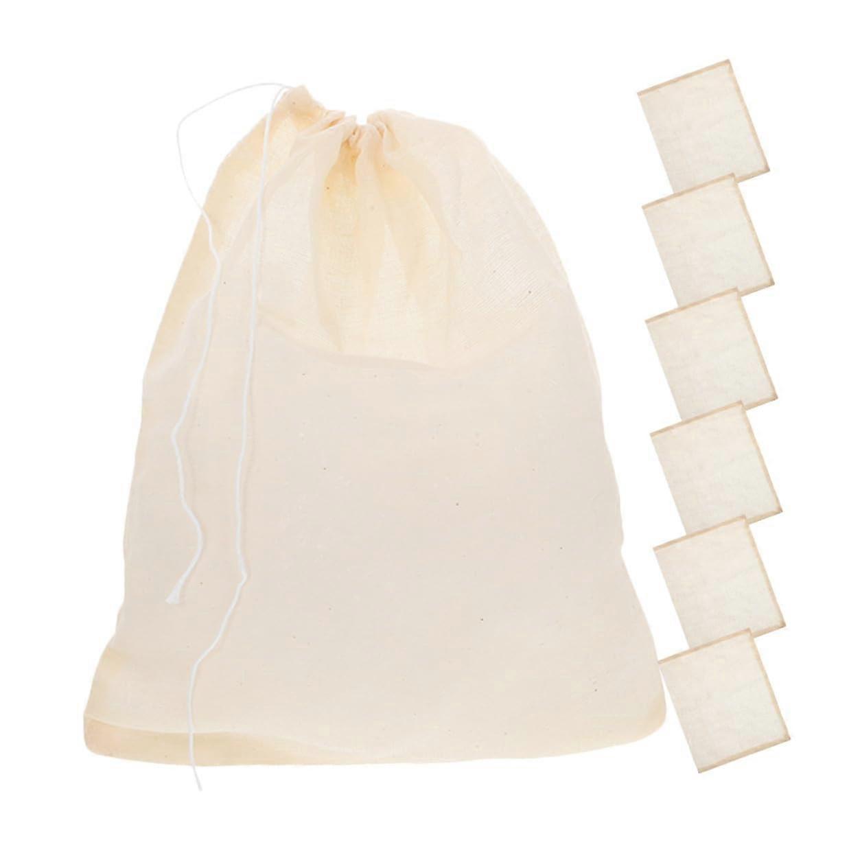 20pcs Reusable Drawstring Soup Socks Cheesecloth Filter Bags for Straining Tea Broth Stew Cooking