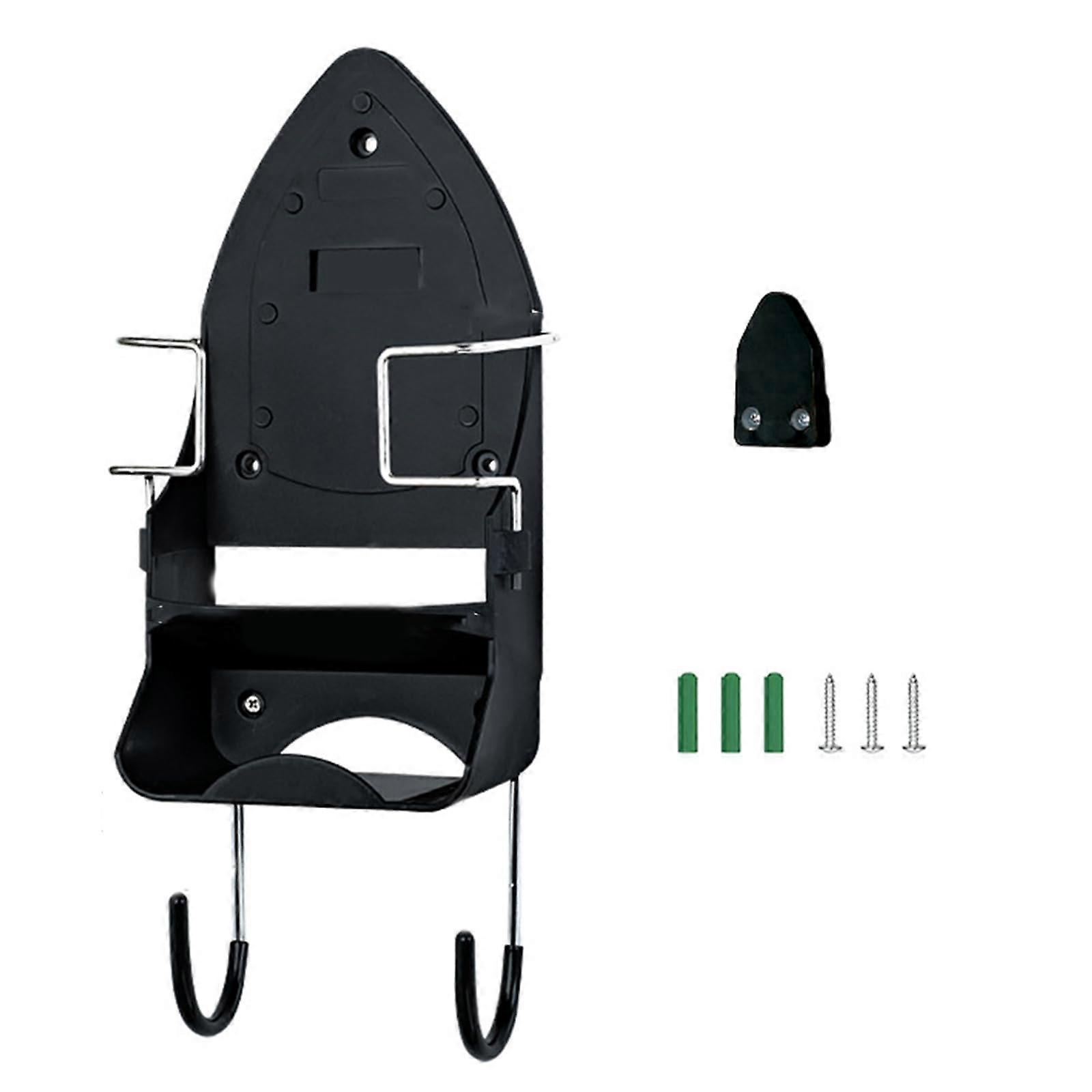 Wall Mounted Iron Holder with Hook, Rust Resistant Ironing Station Organizer for Space Saving Storage
