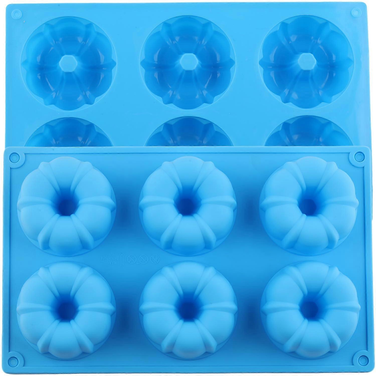 Silicone Cake Mold Heritage Fluted 6 Cavity Mini Bundt Pan Easy Release for Chocolate Baking