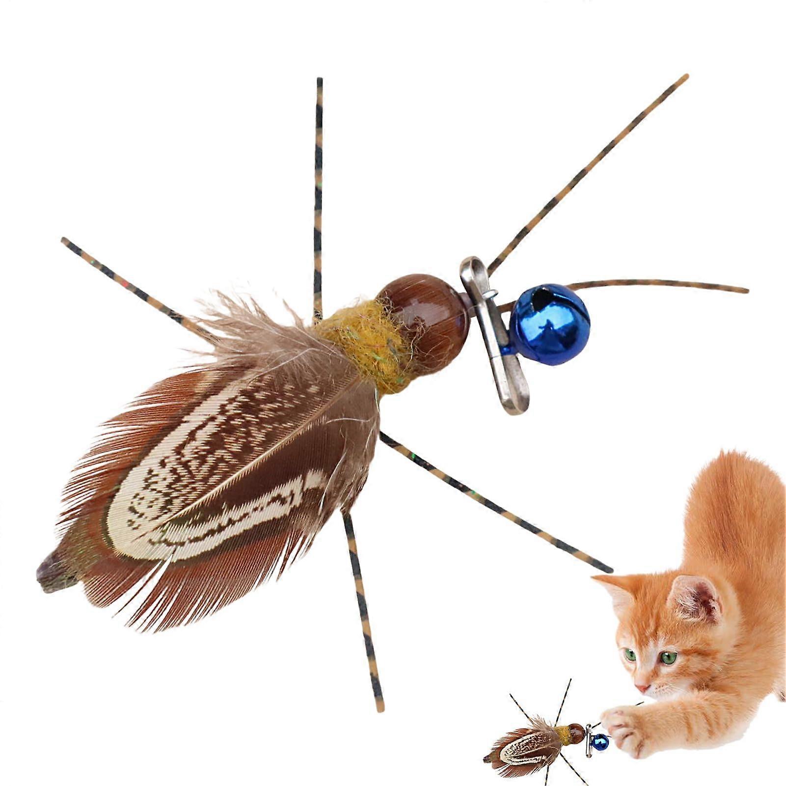 Cat Feather Toy Refill with Interactive Firefly Design for Cats, Durable Wand Attachment for Play