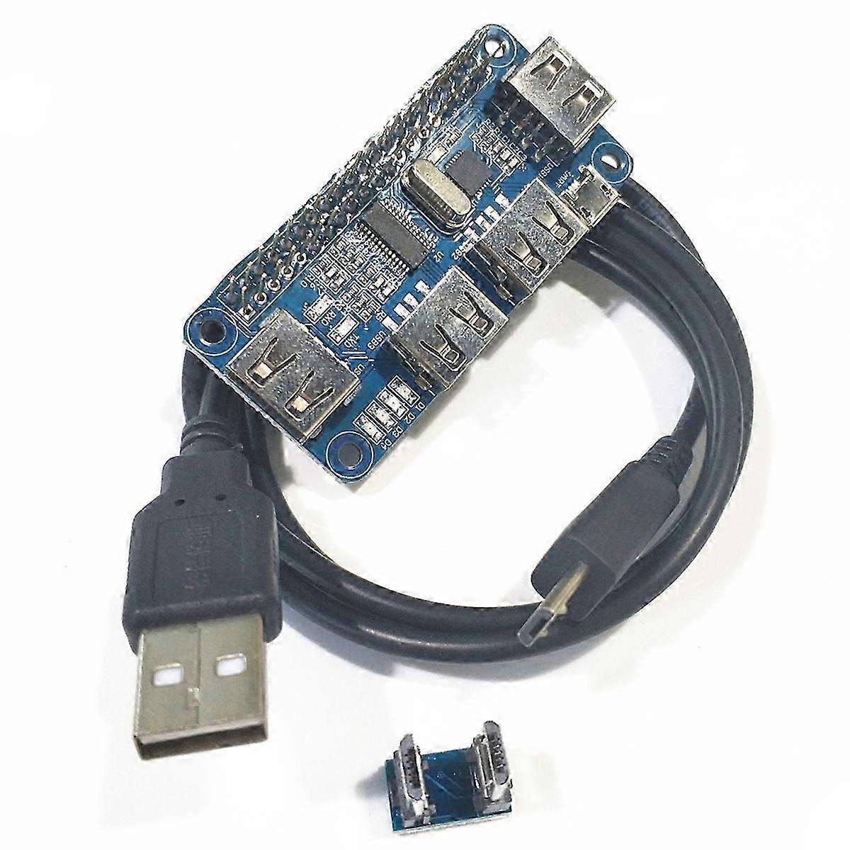 4 Ports USB HUB HAT for 3 / 2 / Zero W Extension Board USB to UART for Serial Debugging