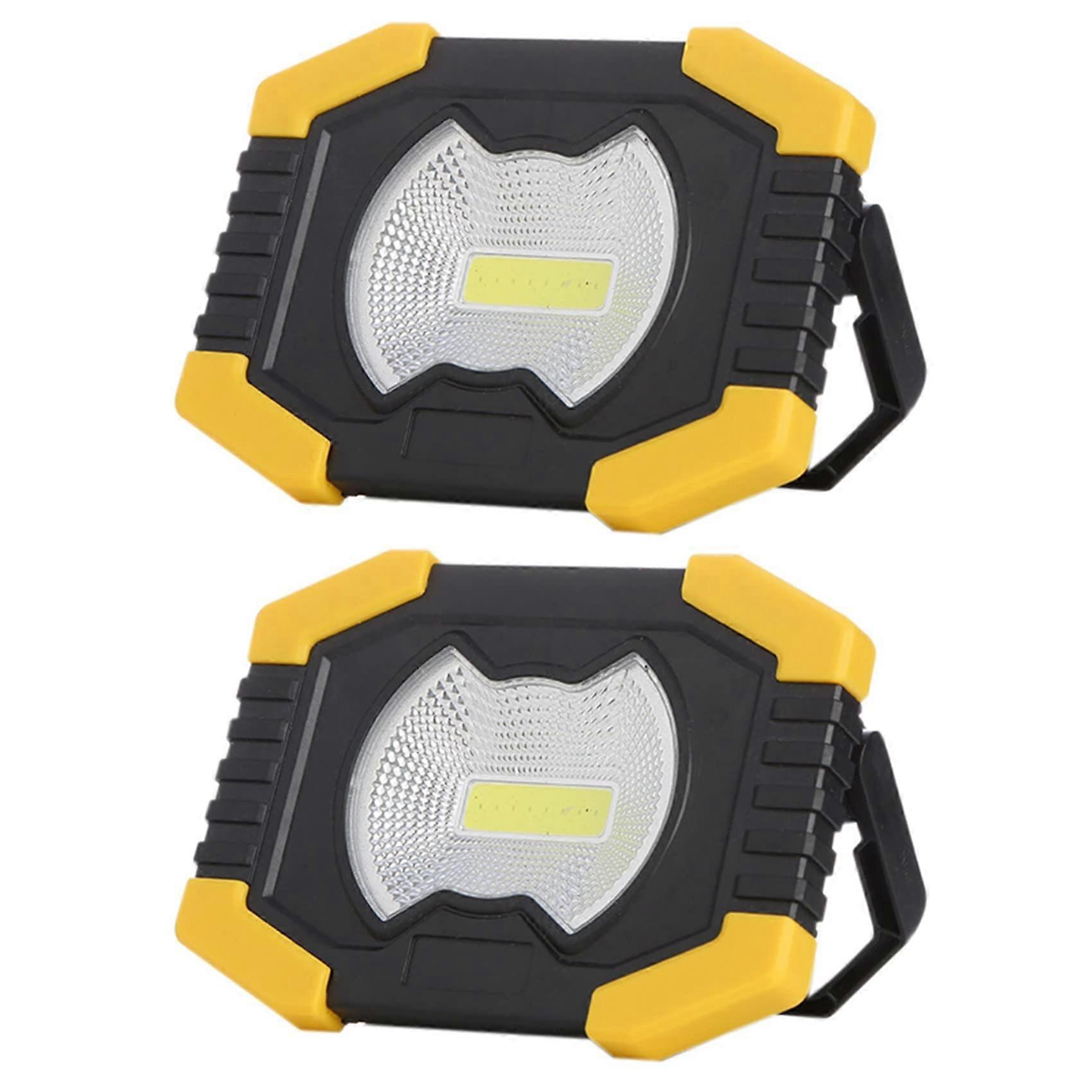 2X 50W LED Work Light Solar and USB Rechargeable Portable Spotlight for Outdoor Camping