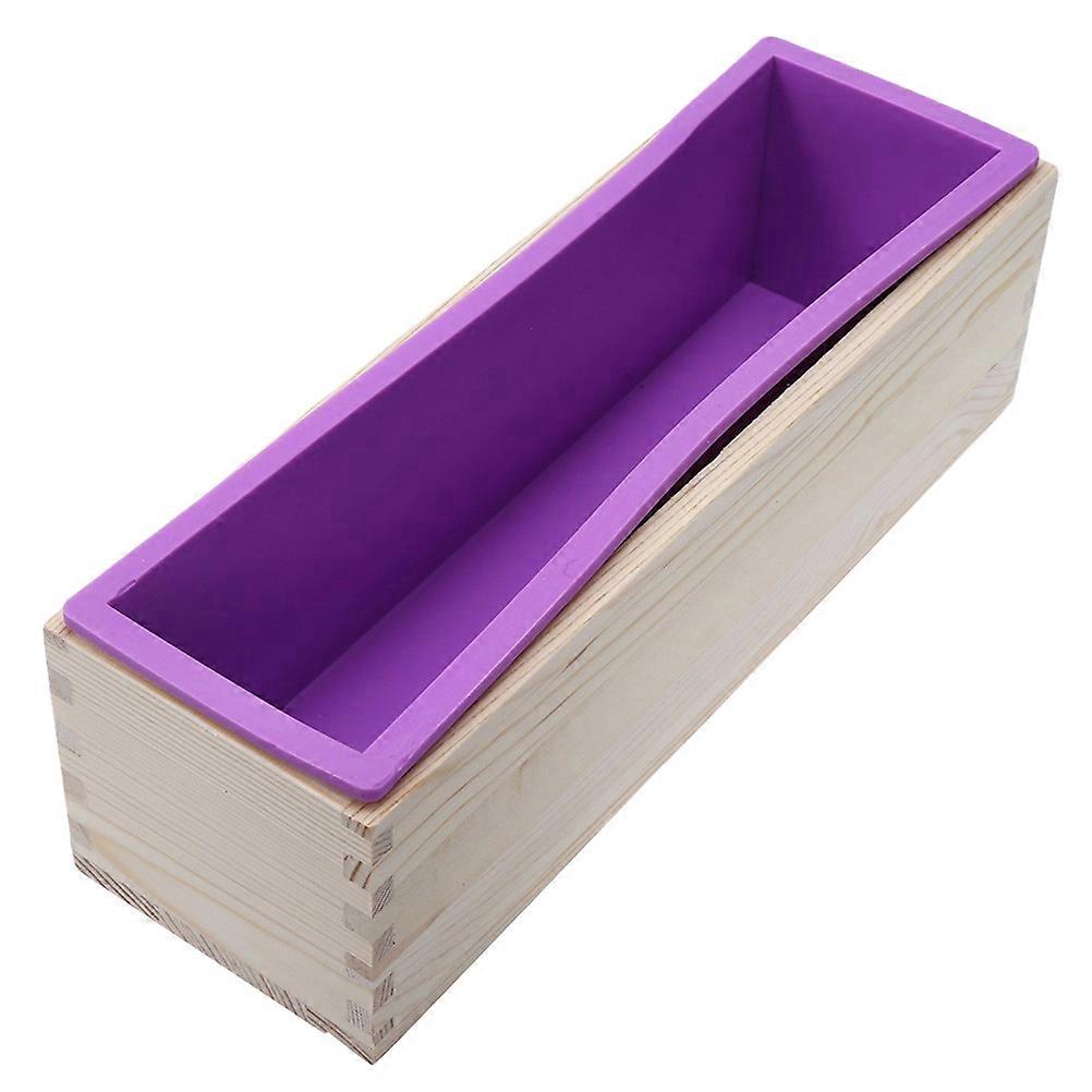 Soap Mold Rectangular Silicone Mold with Wooden Box for DIY