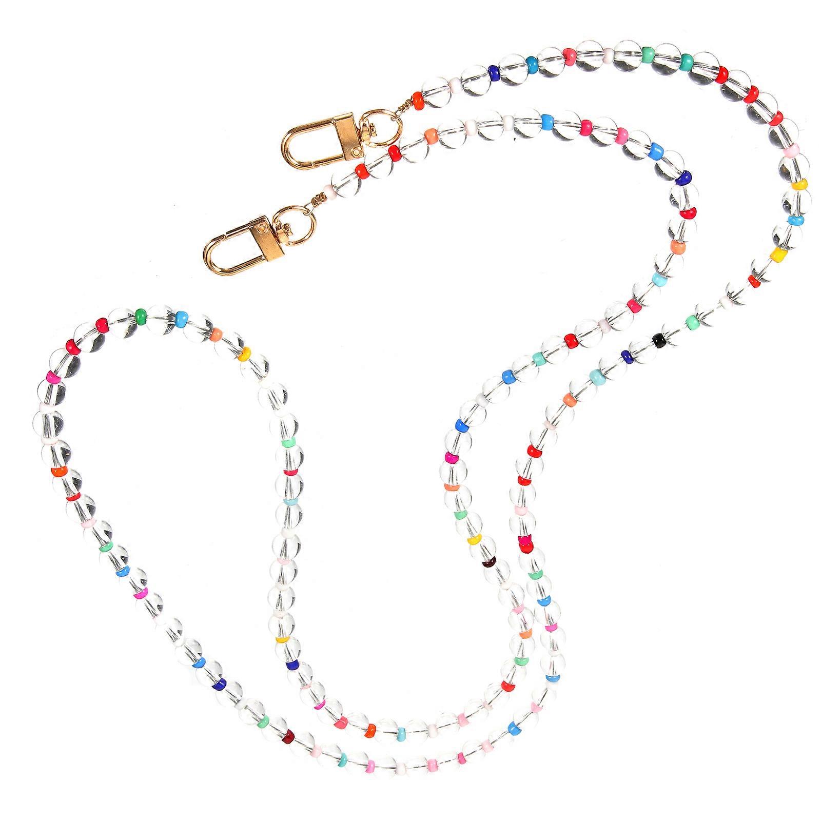 Phone Chain Strap Transparent Plastic Beaded Phone Lanyard