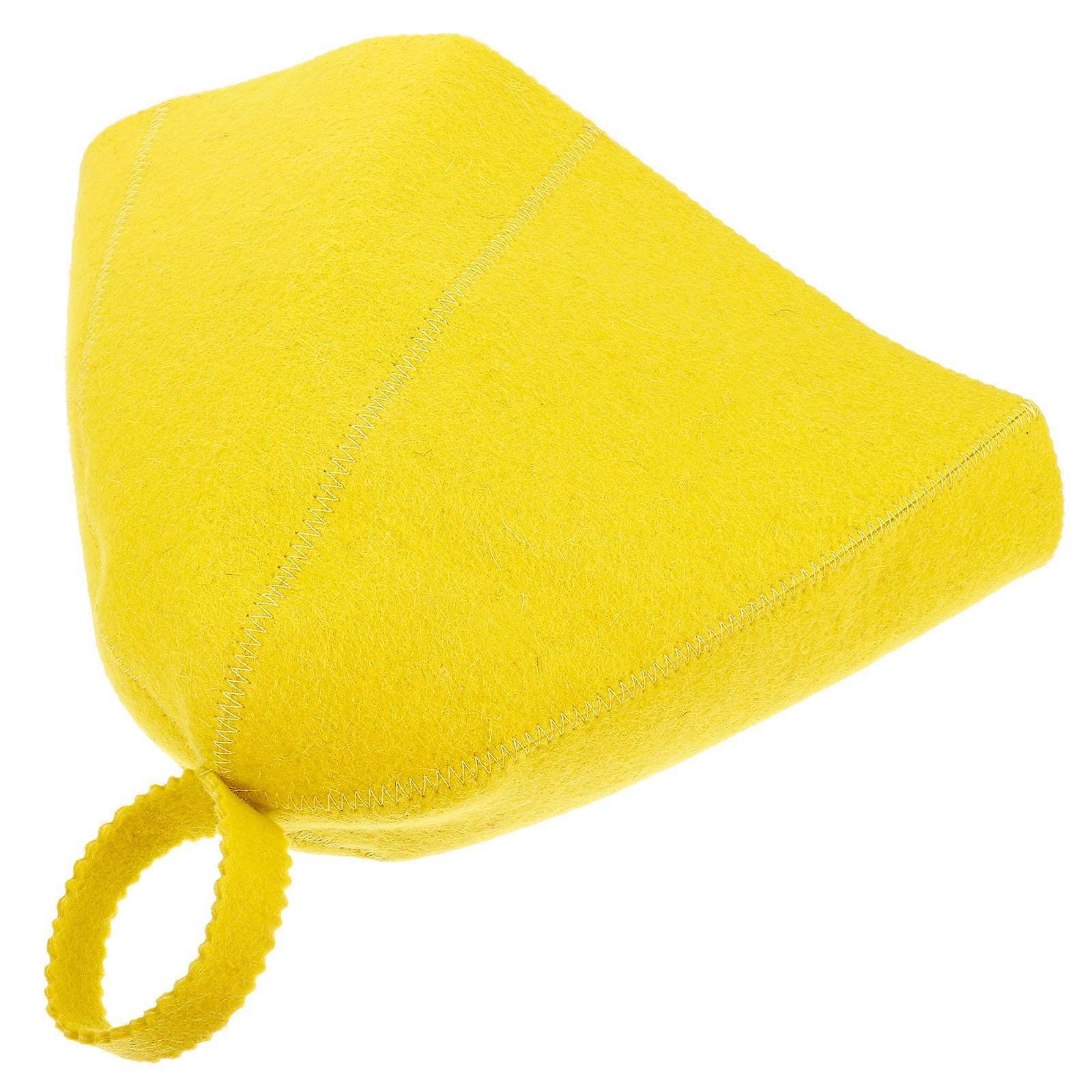 Yellow Sauna Hat Felt Material for Bath Accessories Water Absorbent Hat