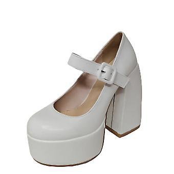 Plateauhakken voor dames, stevige hoge hakken, pumps met dikke hak, teenschoenen maat 8.5 (41)