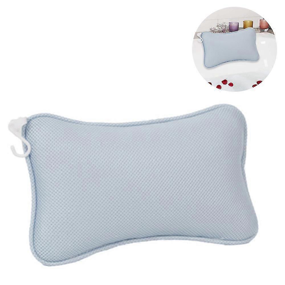 Bath Pillow With 2 Suction Cups Neck Pillow Polyester Quick Drying