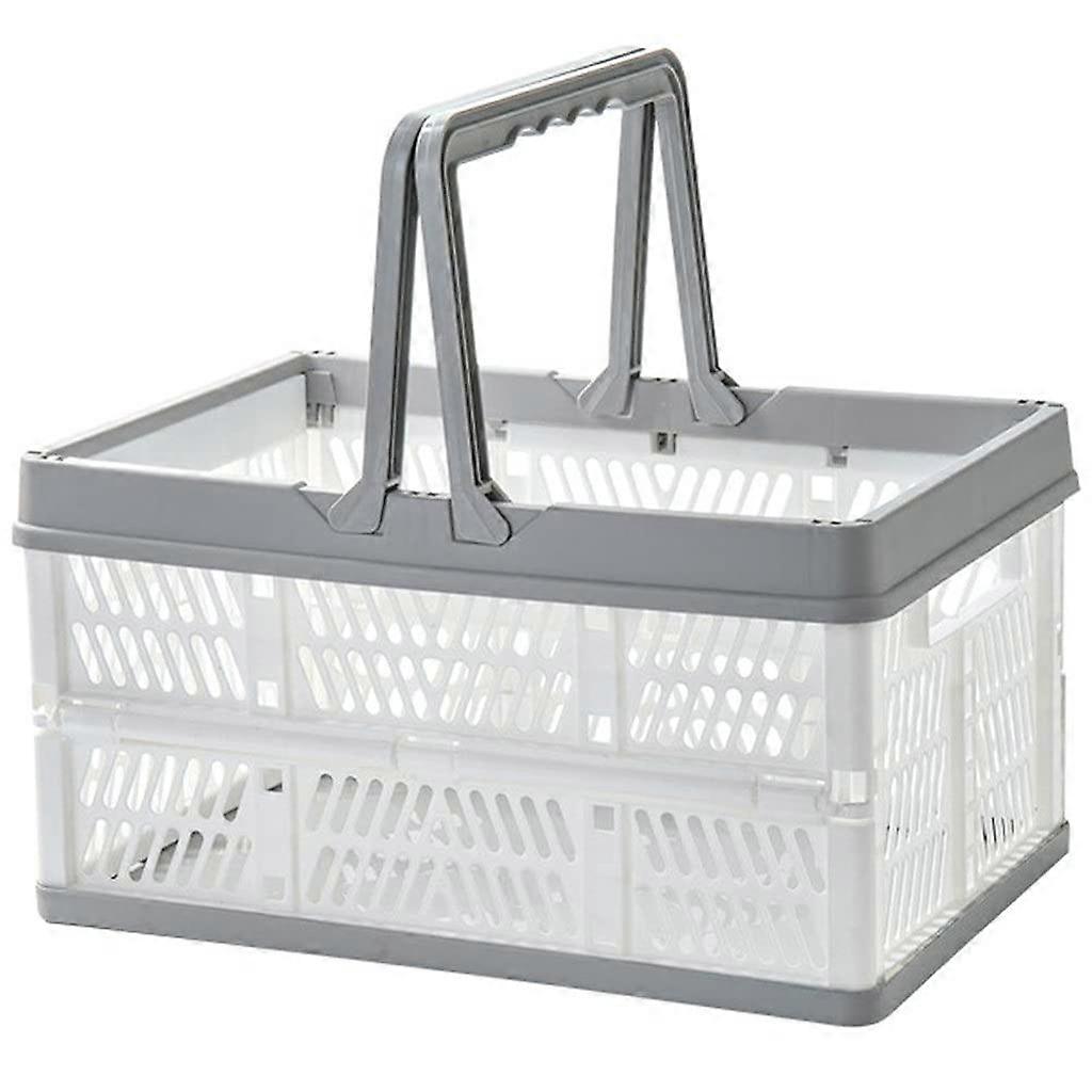 Collapsible Plastic Grocery Basket Color E, Small Foldable Stackable Storage Bin for Organization