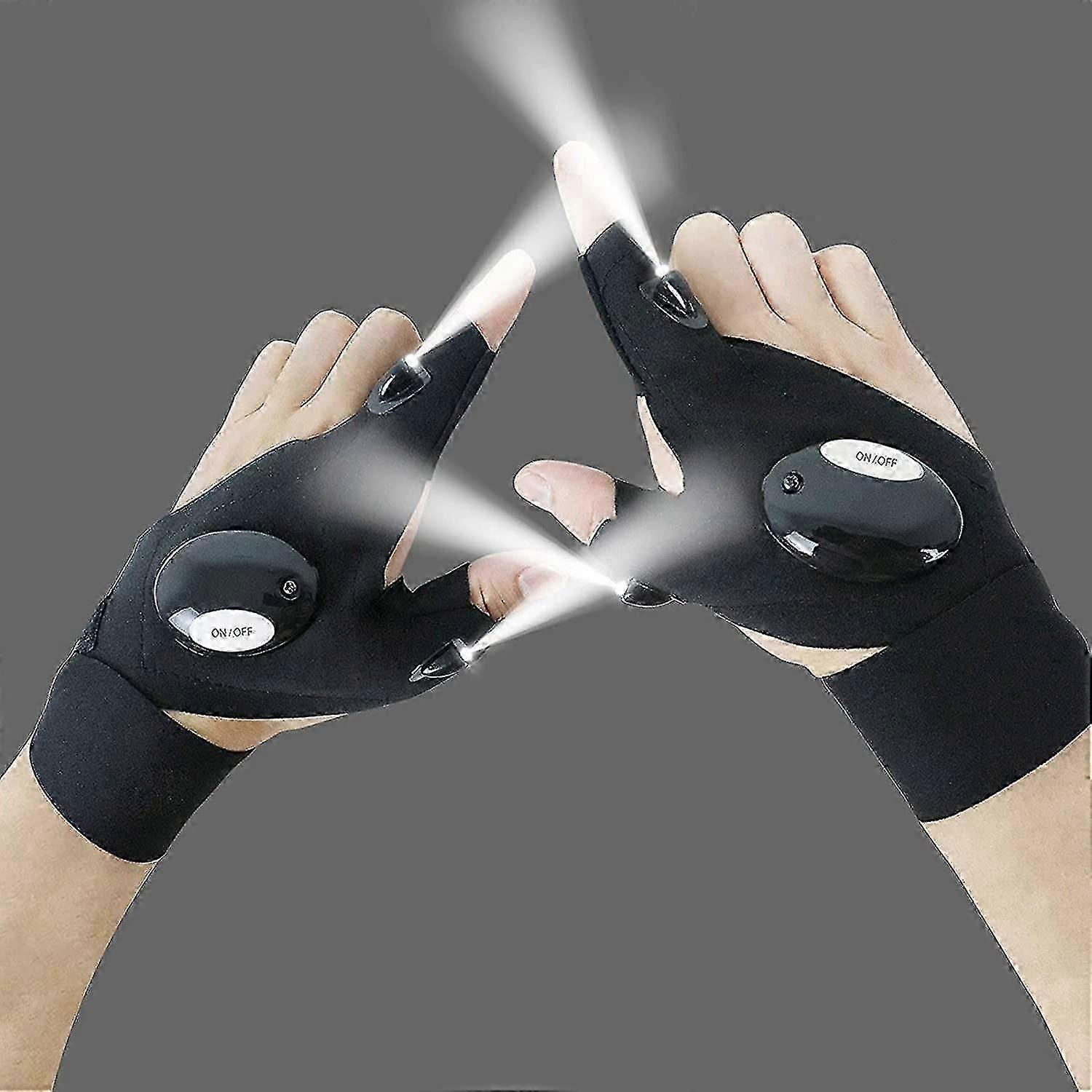 Led Flashlight Gloves Cool Gadget Hands-free Lights