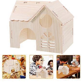Houten hamsterhuisje voor thuisgebruik, 5-delige set