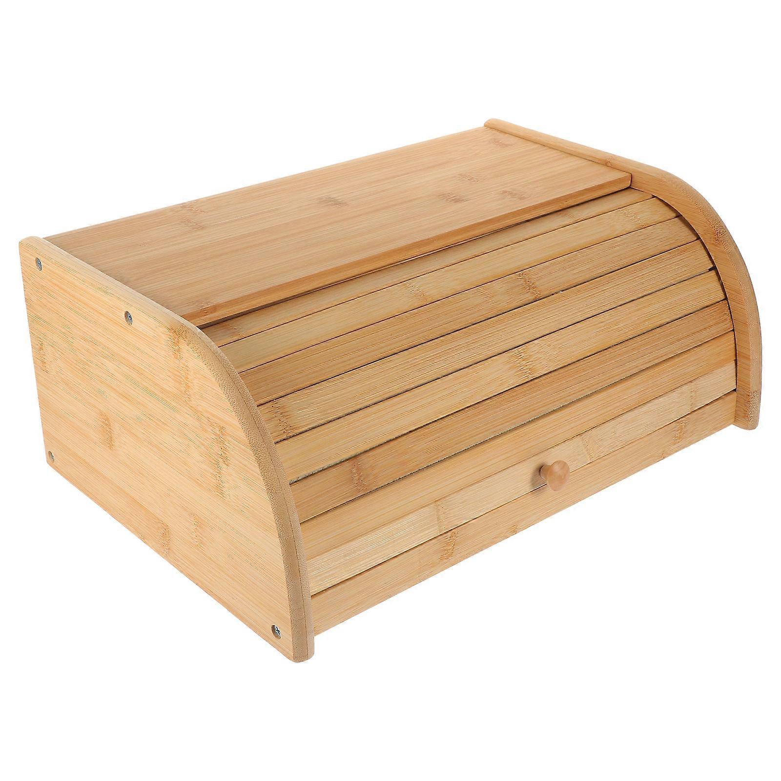 Bread Storage Bin Wooden Kitchen Bread Keeper for Storage 1Pcs