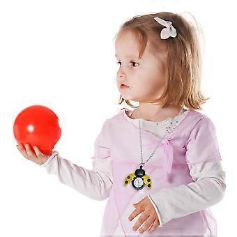 Jaune Rétro Pocket Watch Creative Ladybug Shape Vintage Quartz Pocket Watch Alloy Kids Gift