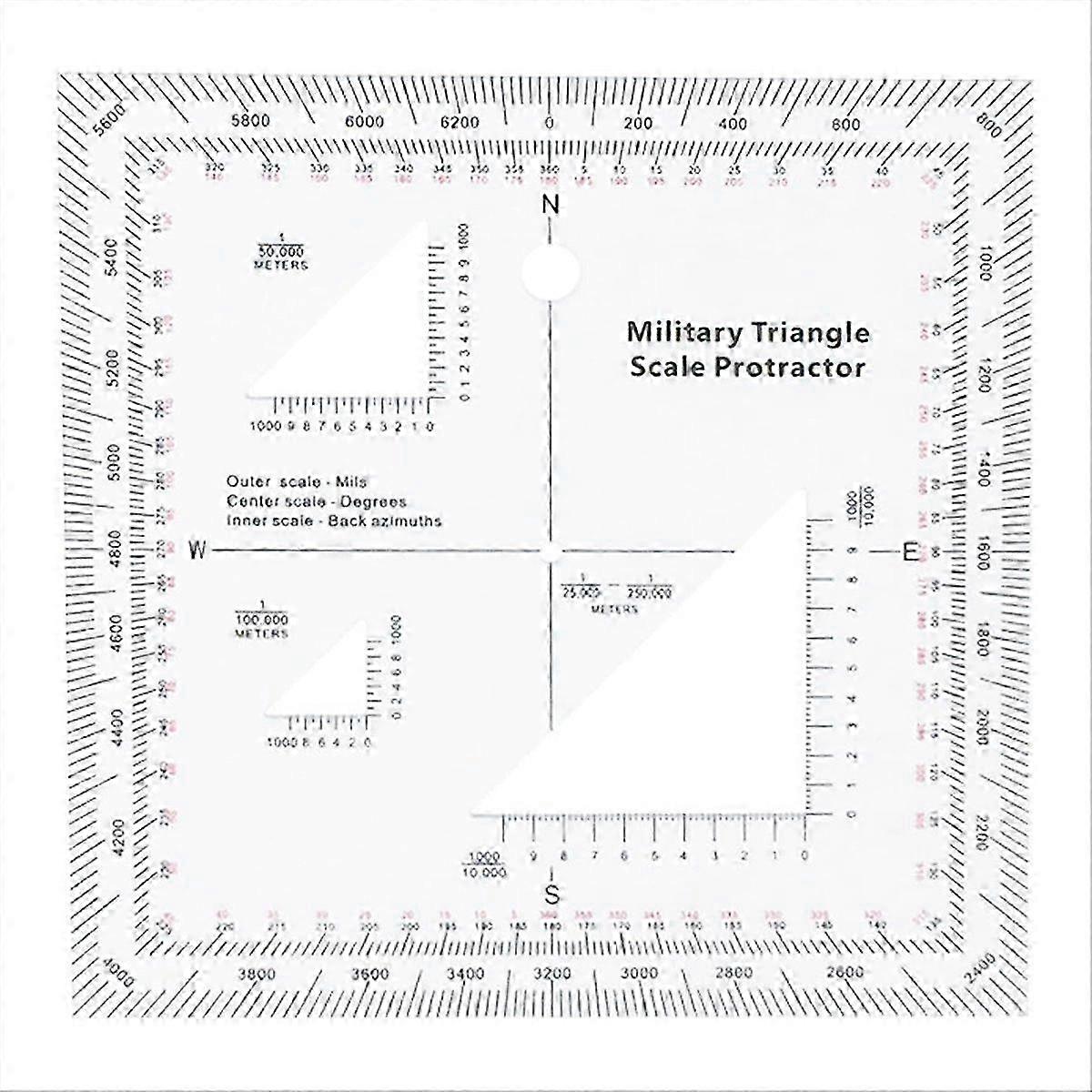 Coordinate Scale Practical Navigation Military Protractor