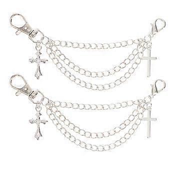 1Pair of Shoe Decorative Chains Multi-layer Shoe Chains Shoe Ornaments Silver