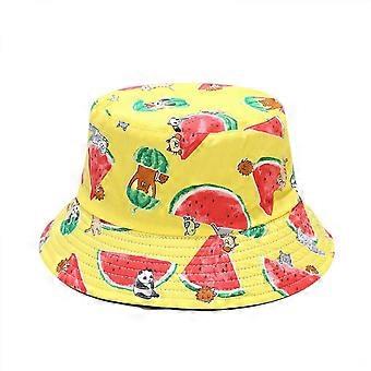 Cute Bucket Hat Beach Fisherman Hats for Women, Reversible Double-Side-Wear Unisex (HATD021)