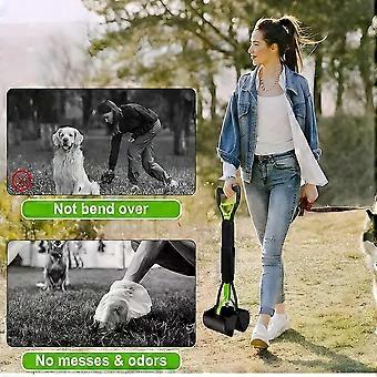 Dog Poop Scooper Long Handle Poo Remover Portable Pet Waste Jaw Grabber Picker