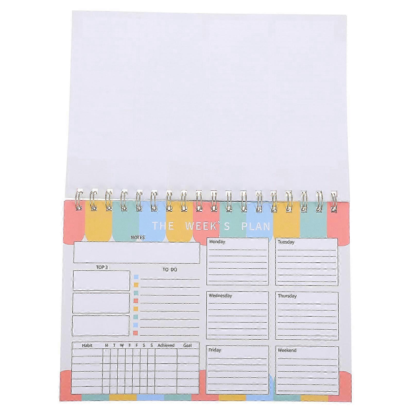 Weekly Planner Notebook compatible with Ample Writing Space with Twin Wire Binding 1 Book