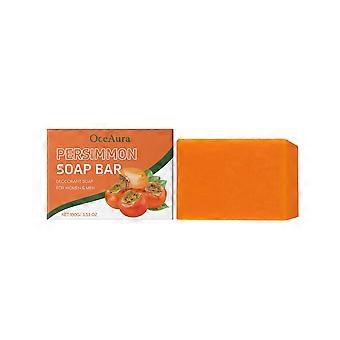Oceaura persimmon bath soap - gentle exfoliating, smooth, moisturizing, hydrating, refreshing body cleansing soap for for daily skin care daily care