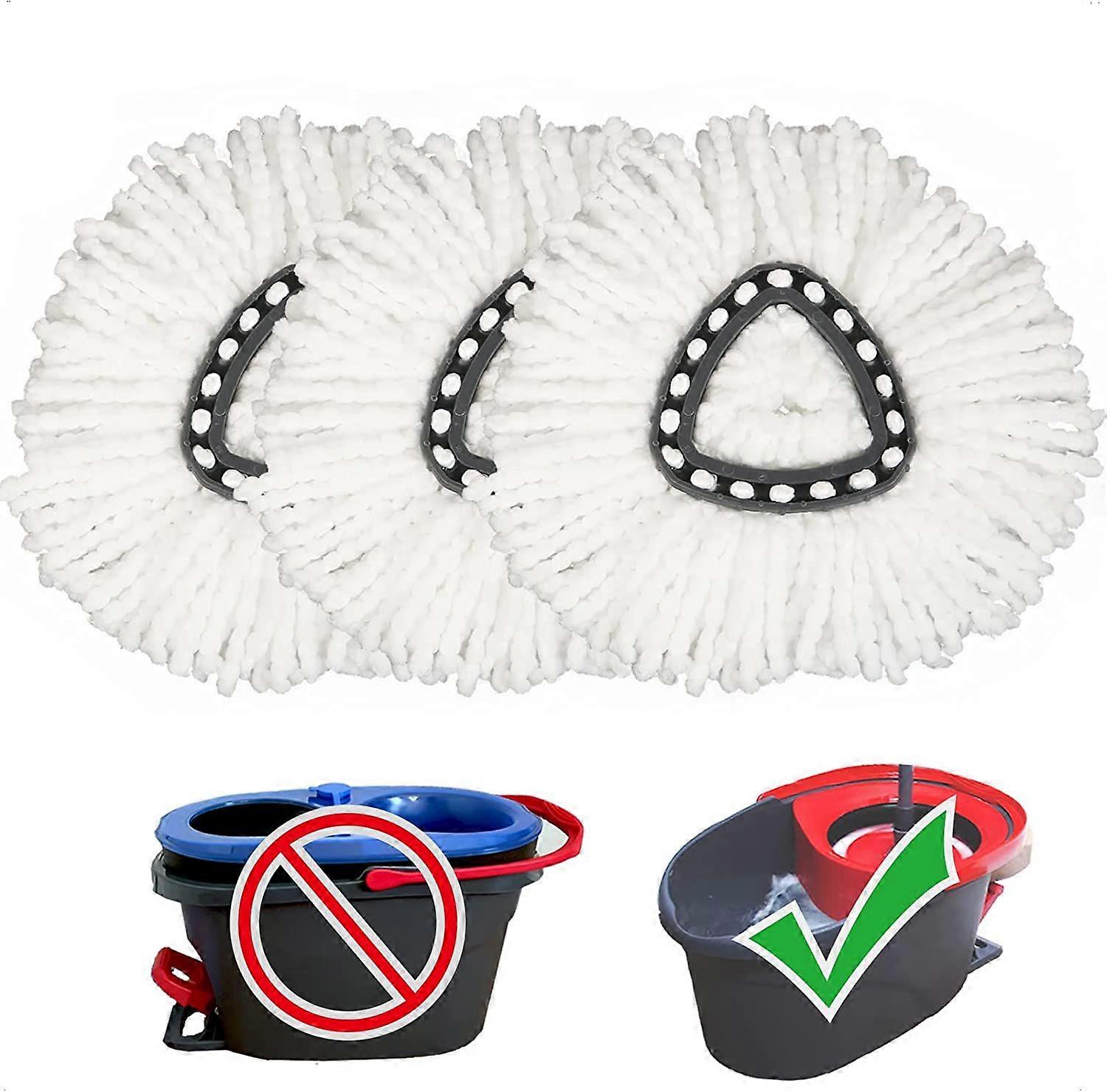 3-Piece Triangular Swivel Mop 100% Microfiber for Deep Cleaning Easy to Replace