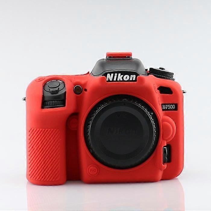 Red - Silicone Armor Case for Nikon D7500, DSLR Camera Case Protector Only