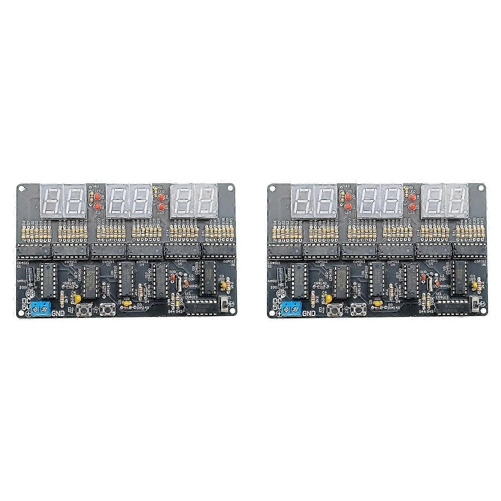 6-Digit Digital Clock Circuit Kit, No MCU Required, DIY Soldering Practice, Electronic Teaching Kit, DC 4.5V-5.5V